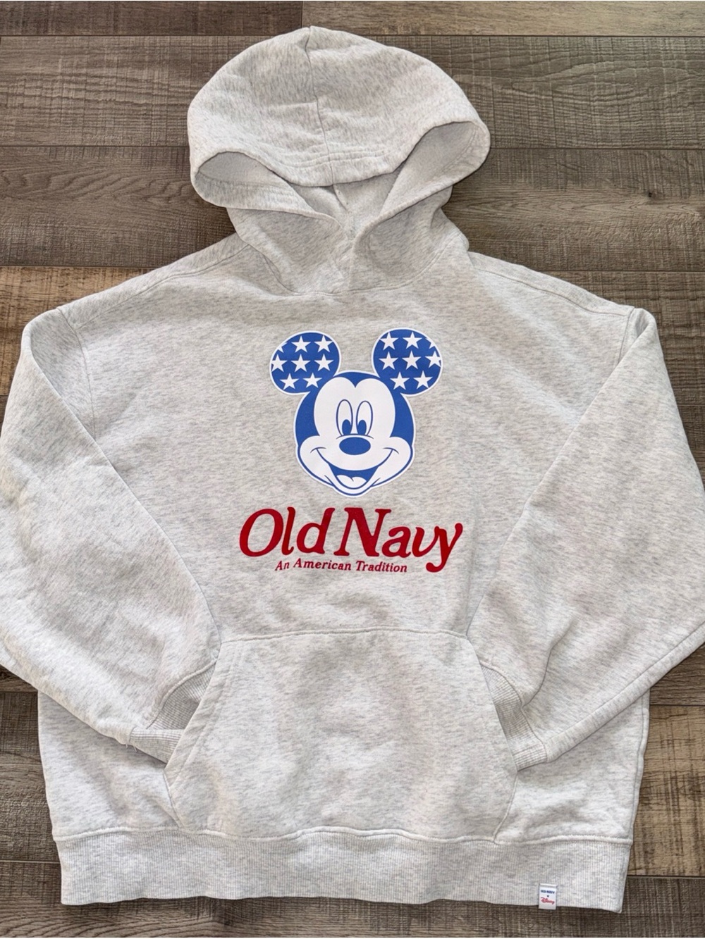 Old Navy x Disney collab Kids' Gray Hoodie with Blue Mickey Graphic